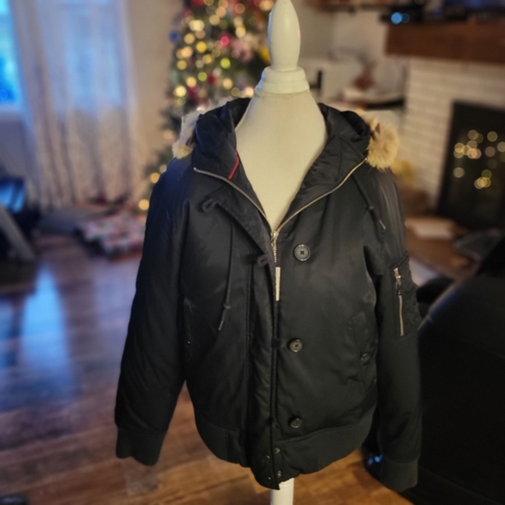 Vintage Y2K Tommy Hilfiger black puffer women's xl